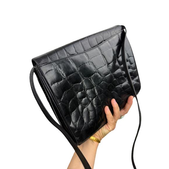 1980's LORD & TAYLOR crocodile leather bag - Picture 6 of 7